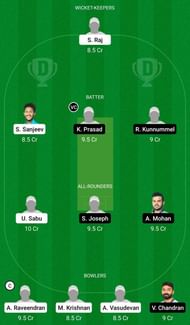 Dream11 Team for Masters RCC vs Masters Cricket Club - Kerala Club Championship 2021.